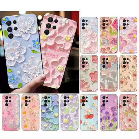Flower Art Phone Case For Samsung S25 S24 S23 S22 S21 Ultra S24 S23 S22 S21 Plus S24 S21 S20 FE