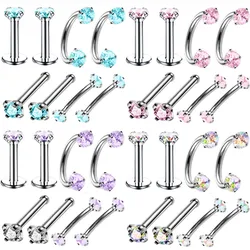 8PCS Labret Piercing Bulk Body Piercing Set Eyebrow Barbellpack Horseshoe Earring Nose Stud Lot Helix Rook Piercing Jewelry Lote