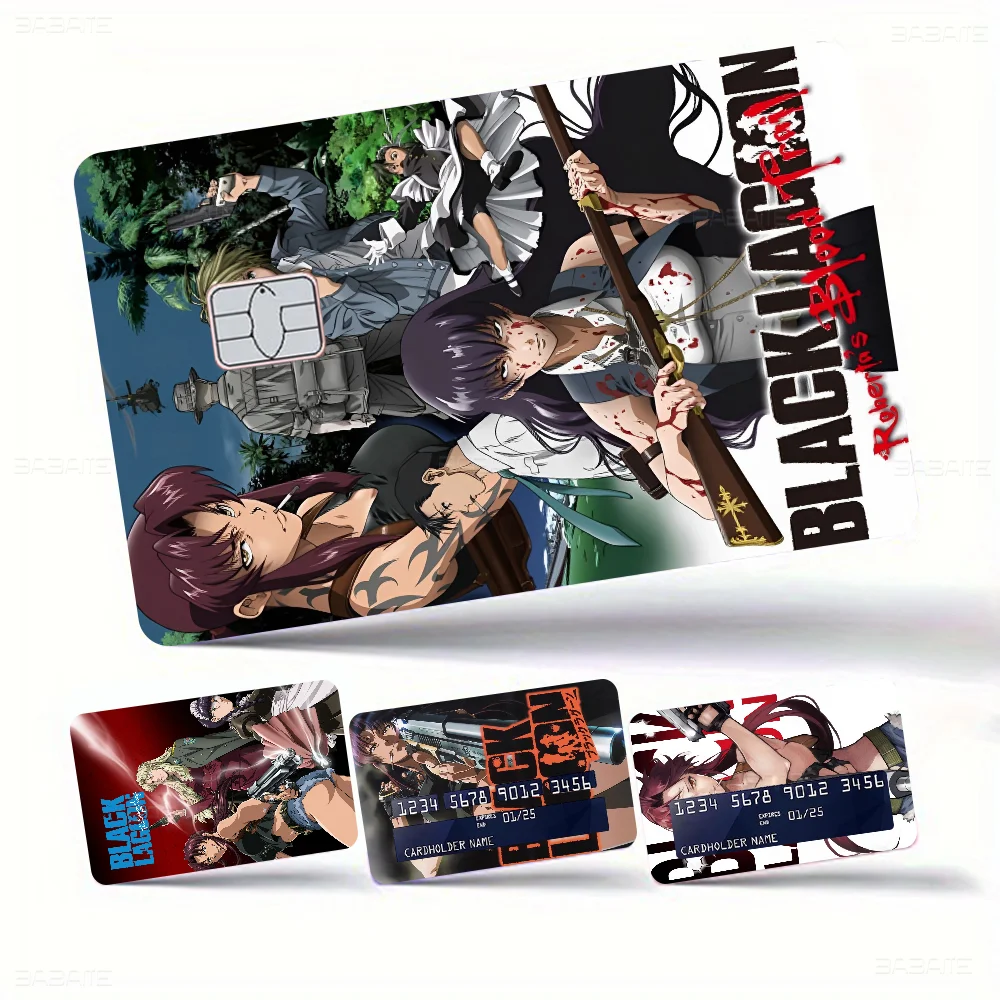 Japanese Anime Black Lagoon 100% Hot Sale Amine Credit Debit Bank Card Bus Card Film Skin Sticker