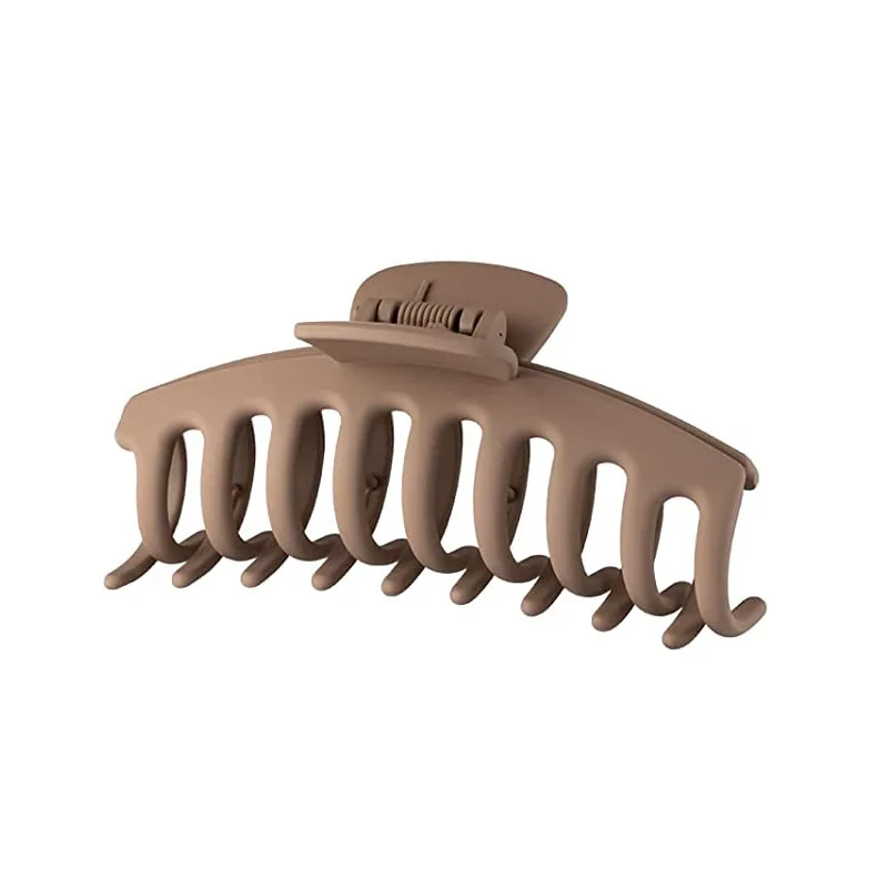 Neue große Haarklammer für Frauen und Mädchen, Pferdeschwanz-Haarspangen, Kaffee, Beige, Haarnadel, Krabben-Haarspange, modischer Haarschmuck, Ornamente – Detail 5