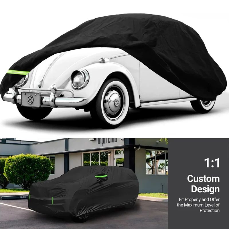 

Waterproof Car Covers For 1960-1980 Volkswagen Beetle Sedan 2 Door Saloon Waterproof Windproof Strap And Driver's Door Zipper