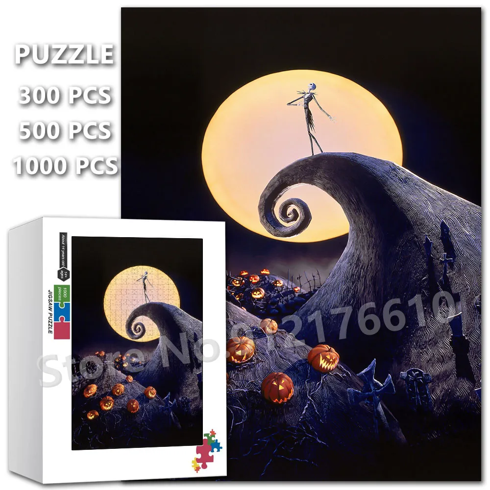 

The Nightmare Before Christmas Jigsaw Puzzles 300/500/1000 Pieces Disney Cartoon Wooden Puzzle Education Decompression Toys