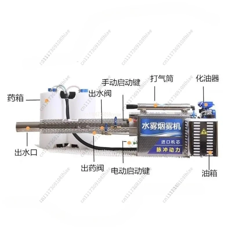 6HYC-180 Mist Mist Machine Desinfectie Puls Type Water Mist En Rook Dual-Purpose Machine Kas Fruit Boom Rijst Veld Tarwe Spray
