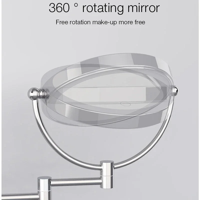 Picture 4: Wall Mount Led  Lighting Makeup Vanity Mirror 8 Inch 1X/10X Magnifying Bathroom Mirror Quality Folding LED Bathroom Mirrors