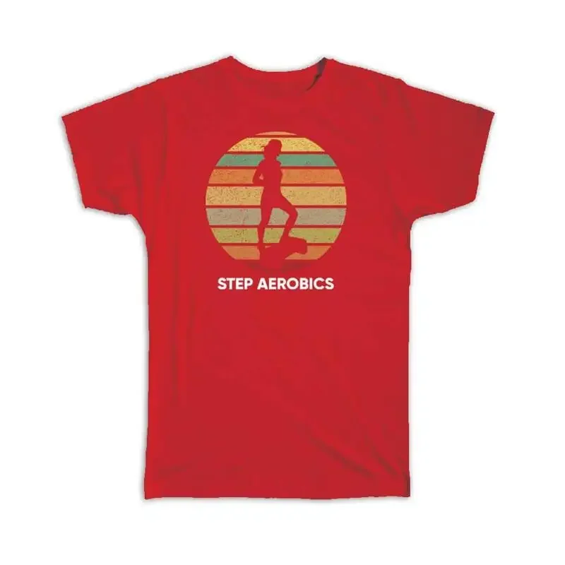 Camiseta con póster degradado Retro deportivo para profesores de aeróbic y pasos