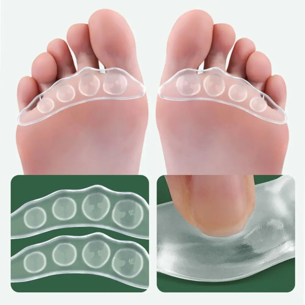 Silicone Forefoot Gel Pads Non-slip Transparent Sandals Insoles Foot Self-adhesive Patch Cushion High Heel Shoes Shoe Pads Women