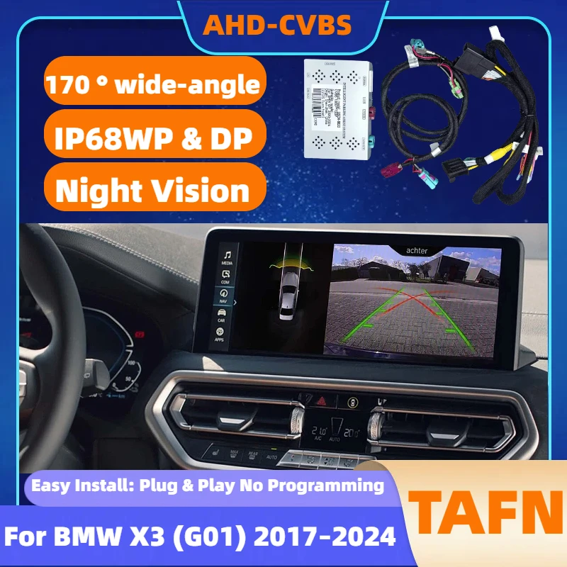 Rückfahrkamera AHD Decoder für BMW X3 (G01) 2017–2024 MGU ID7 10.2/12.3 Bildschirm Original Reverse Cam