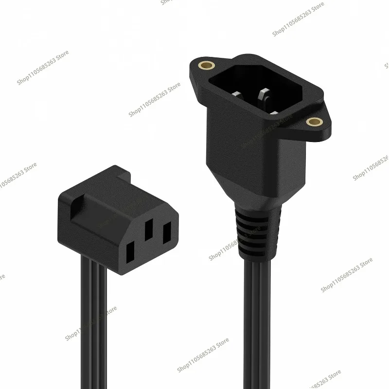 90-Degree Elbow Power Supply Extension Cable - Ultra-Thin Soft C13 to C14