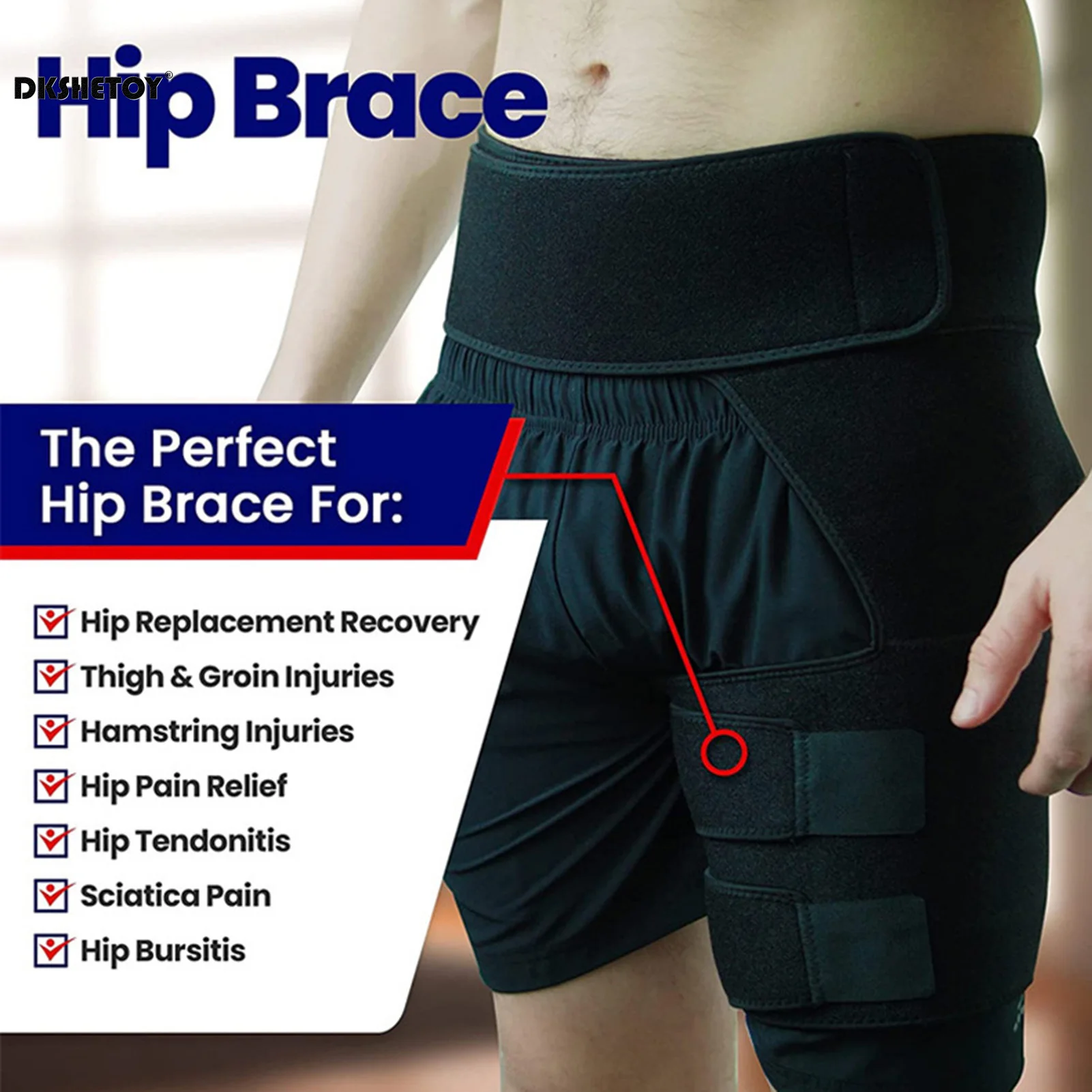 Hip Brace Groin Support Belt Compression Groin Wrap Pain Relief Thigh Hamstring Breathable For Men Women Cycling Knee Boots