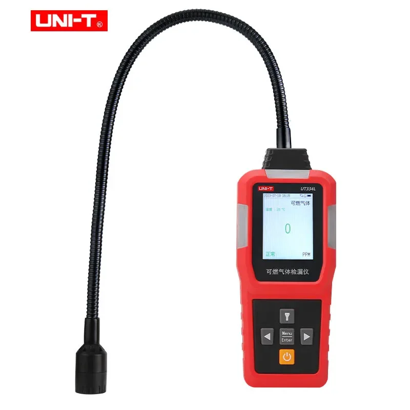 

UNI-T Handheld Combustible Gas Leak Detector UT334L Light Vibration Alarm Curve Periodogram Display