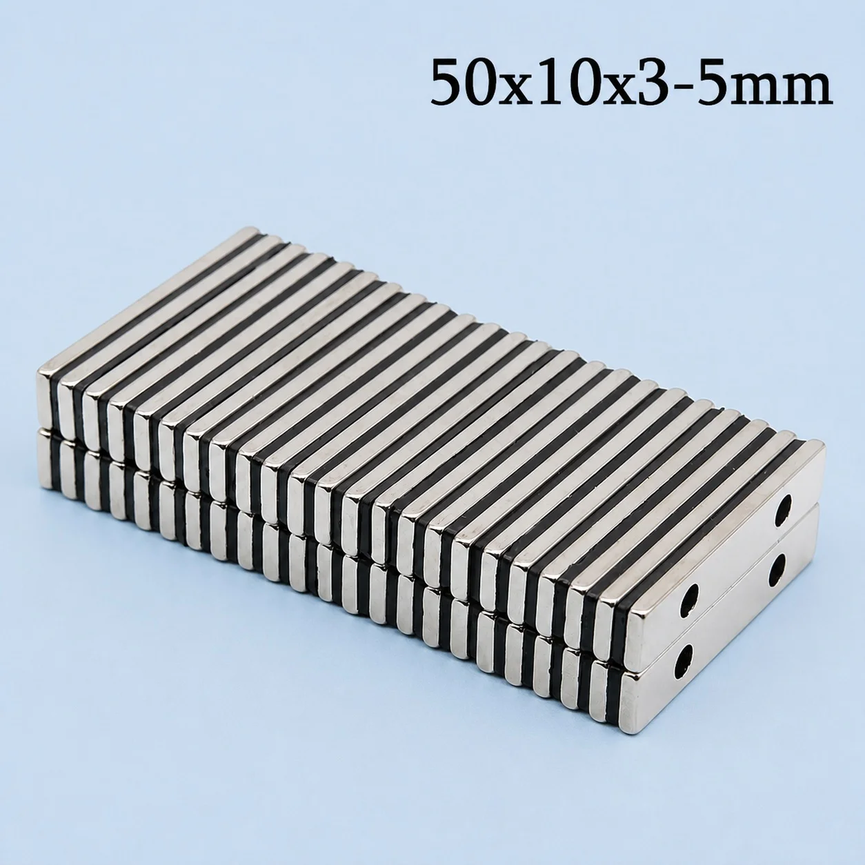 Neodymium Magnet Durable Stable Magnetic Iron Material Rectangular 50x10x3-5mm for Cabinet Attachment Tool Fixing