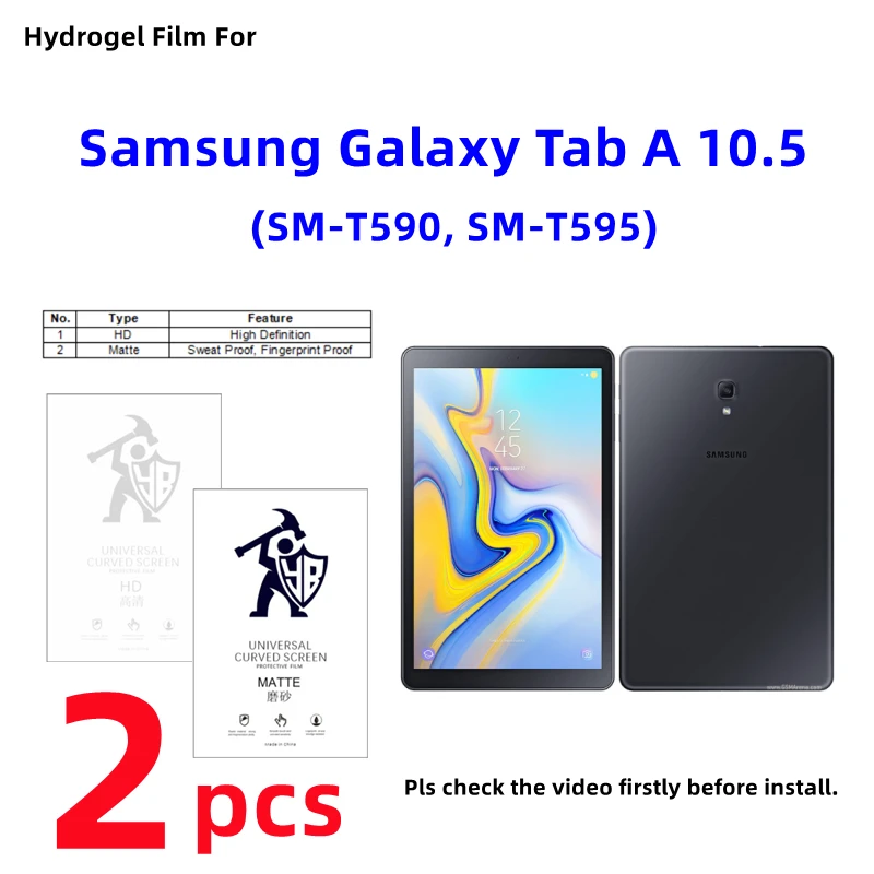 

2pcs Matte Hydrogel Film For Samsung Galaxy Tab A 10.5 HD Screen Protector For Galaxy Tab A 10.5 SM-T590 SM-T595 Clear/Frosted