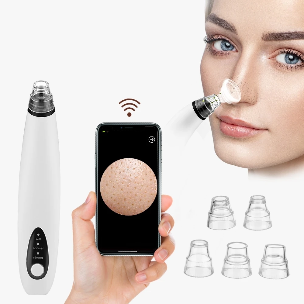 Electric Visual Blackhead Remover Skin Care Face Cleaner Removes Grains Pimples Suction WiFi Wireless Black Head Extractor Tool