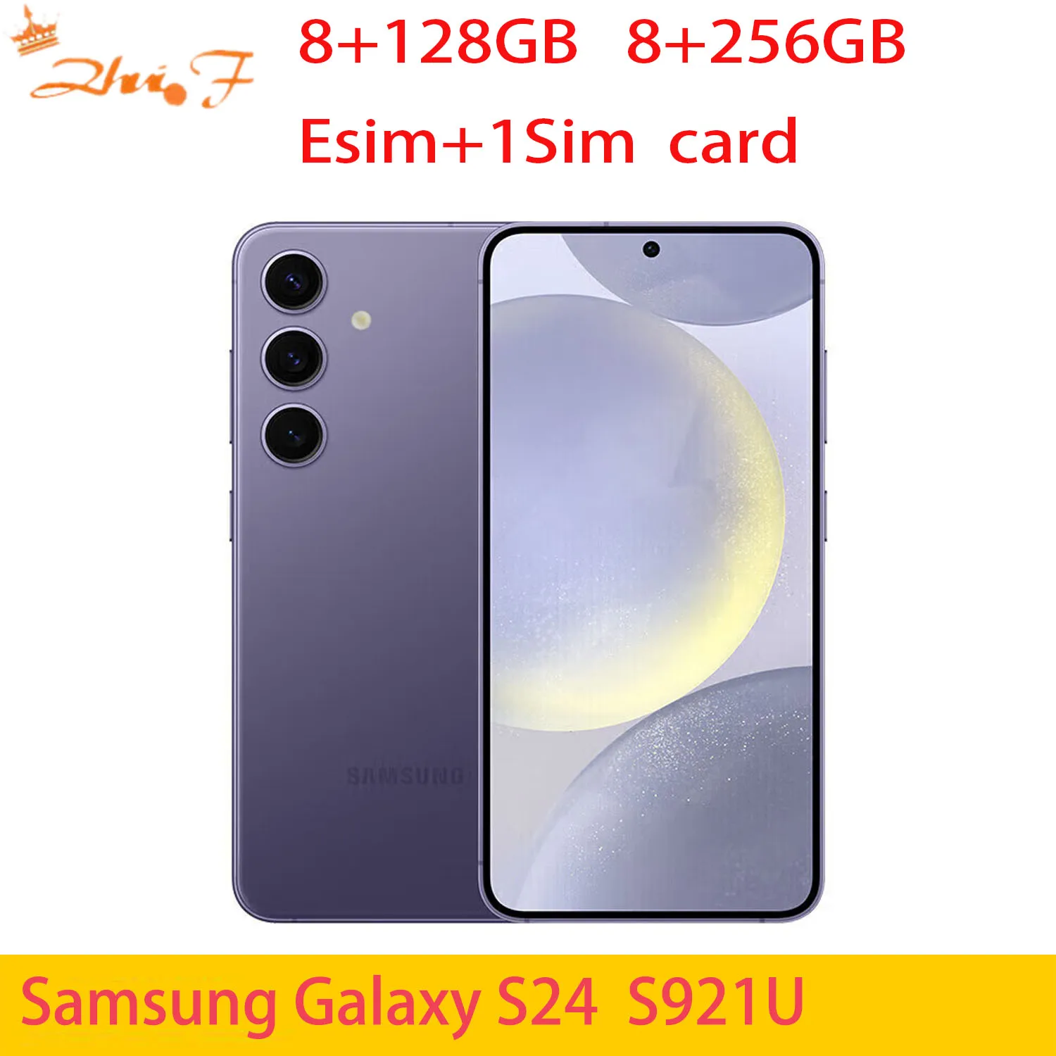 Samsung s24 s921u1, s921u 12 GB זכרון RAM, 128/256/512 GB rom, מצב דרגון 8 גנ3, 6.2 אינץ ', 50mp 4320p, nfc, 4000mah