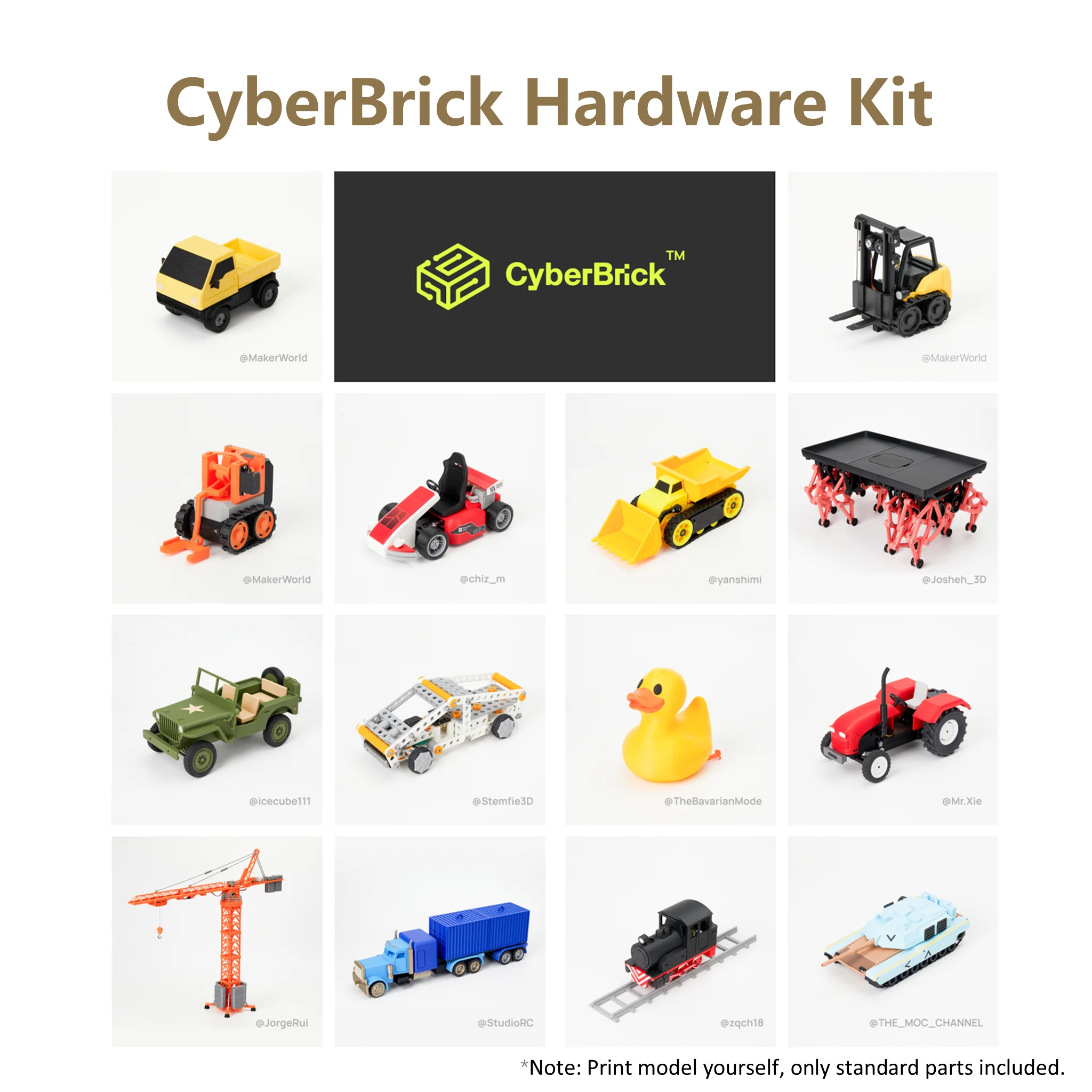 Original Bambu Lab CyberBrick Hardware Kit ZK003 Ultimate/ZK004 Beginner RC Car Programmable Electronics DIY for 3D Printing