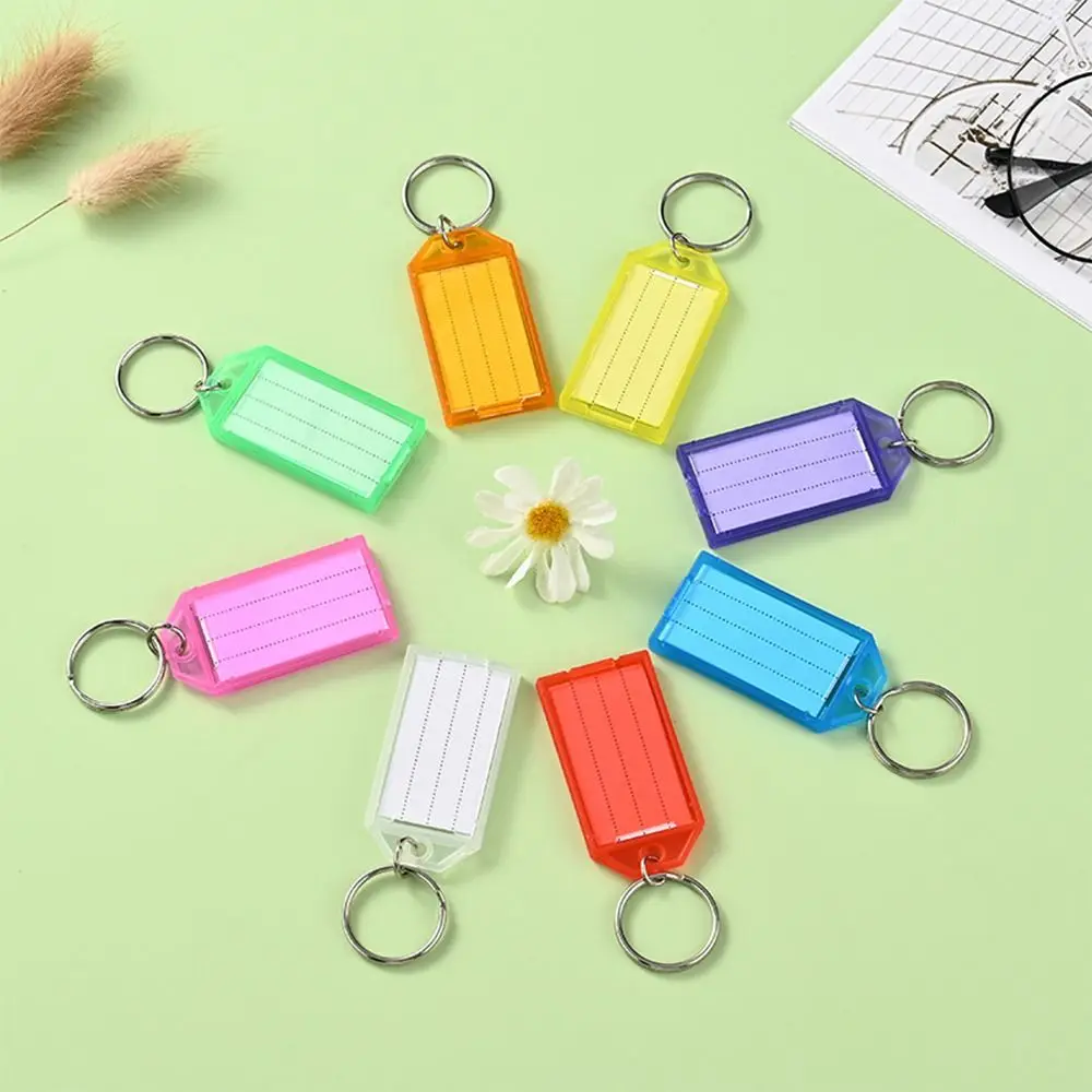 10 قطع من علامات المفاتيح البلاستيكية مع إدارة المفاتيح لتصنيف ملصقات البطاقات مع حلقة مقسمة قابلة للتحديد وتنظيم مفتاح لوحة الأرقام