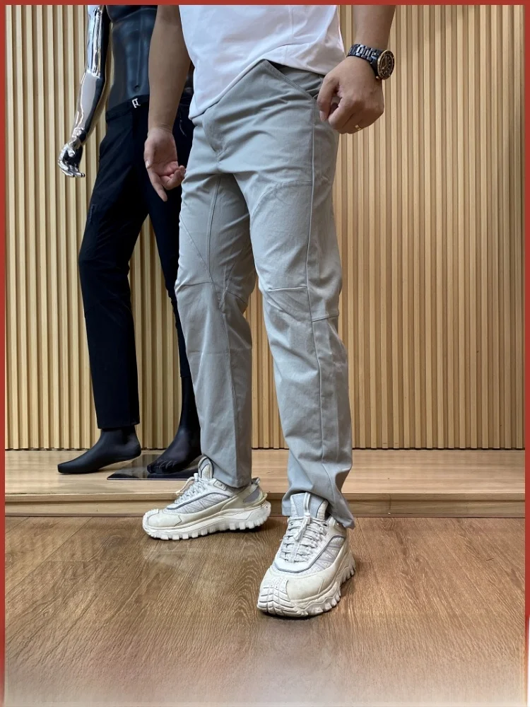 

Outdoor Casual Pants Men's Breathable Soft ell Straight Leg Trousers Autumn Sle 3D Tailoring Basic Color Polyester Fiber