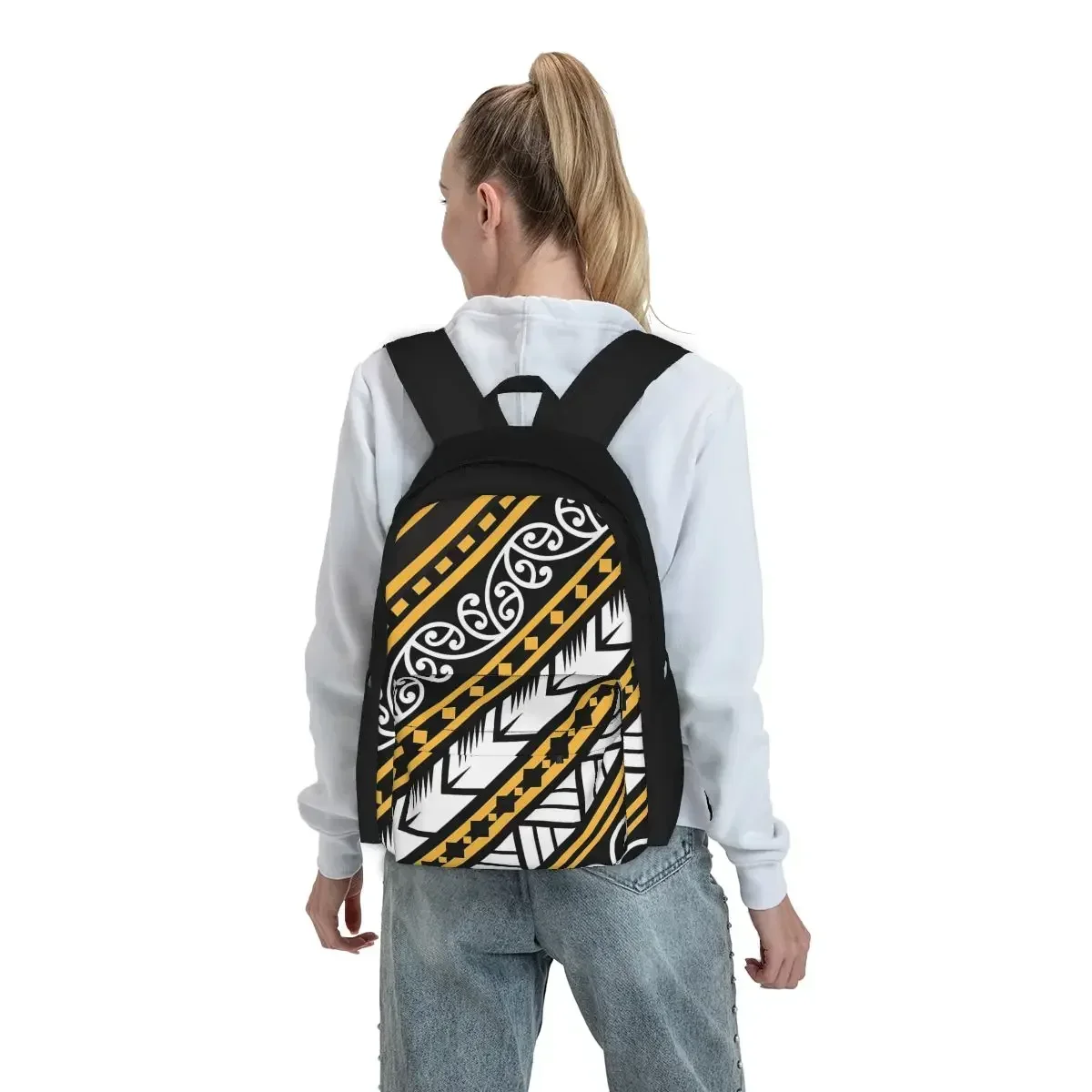 Traditionally Yellow And Black Maori Design From New Zealand Backpacks Bookbag School Bags Rucksack Travel Rucksack Shoulder Bag