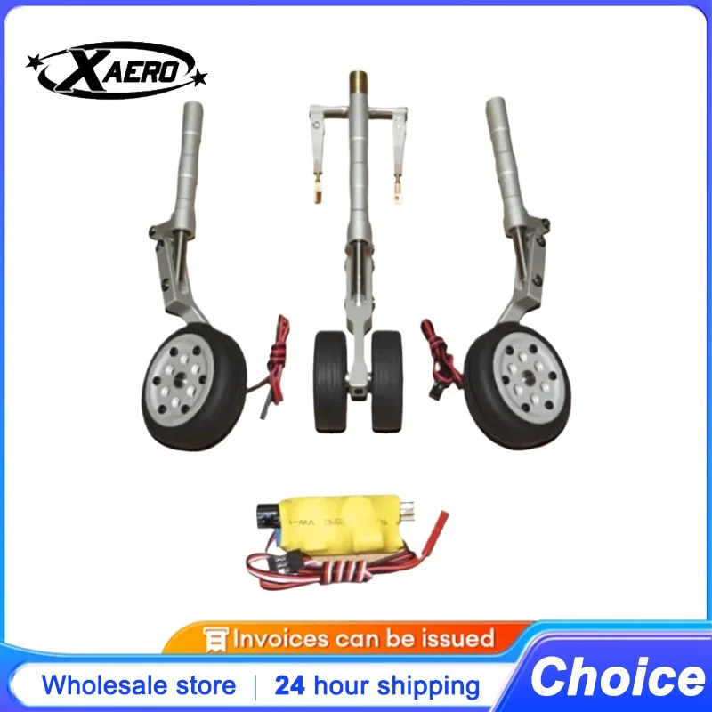 

XAERO All Metal Retractable Landing Gear for RC Airplane, Heavy-Duty Aluminum Undercarriage with Shock Absorber, 1/5-1/6 Scale