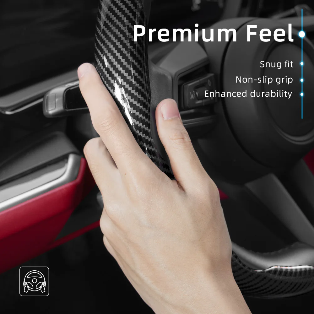 Suitable for Hyundai Carbon Fiber Texture Steering Wheel Cover with Segmented Quick-Release Design, Durable, for Tucson Elantra Avante I30 Sedan Alcazar Grand Creta I10 Kona Kauai Santa Fe Xcent Aura Venue I20 view 4