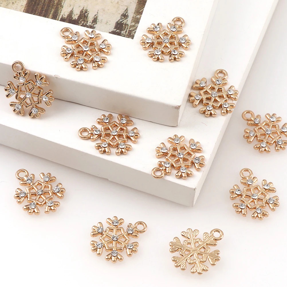 

10pcs Snowflake Pendant Charm Bulk Alloy DIY Pendants for Necklace Bracelet Earrings Scrapbooking Keychain Cellphone