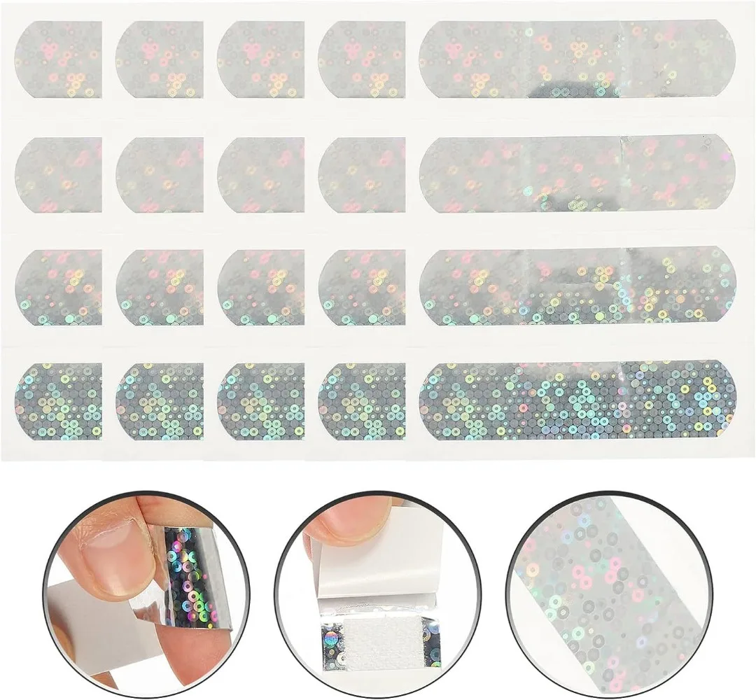 Laser cor band aid brilhando ferida, Patch de pele, Gesso para curativo de primeiros socorros, Ataduras adesivas adesivas, 50pcs por conjunto