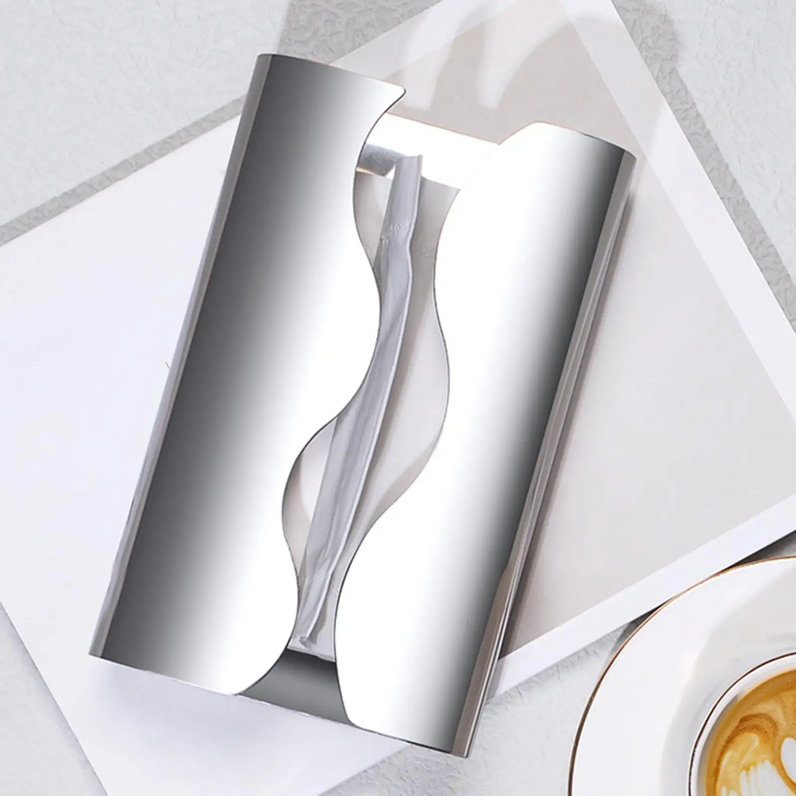 

Household Stainless Steel Napkin Box Holder Tissue Dispenser Box European Modern Tissue Holder Desktop Decoration