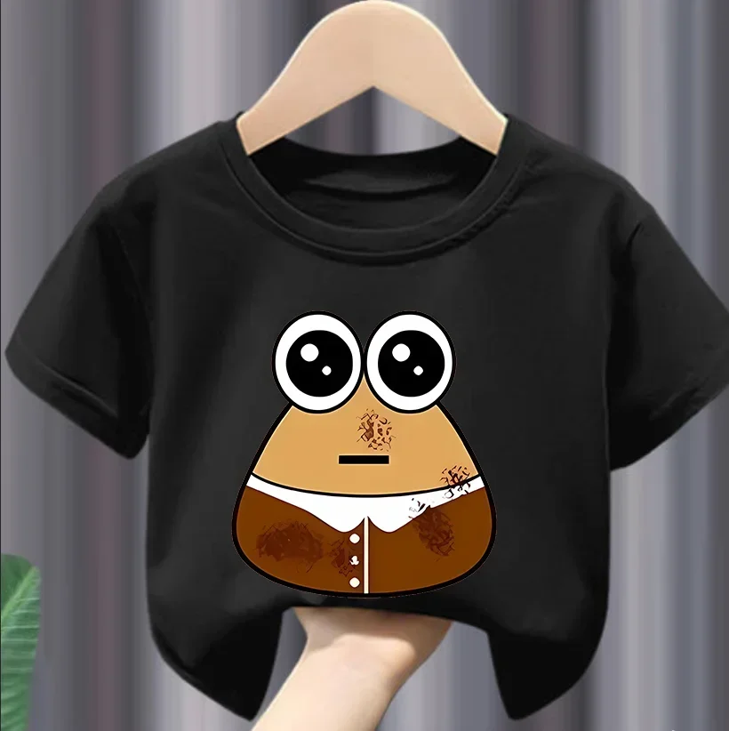 

My Pet Alien Pou Kids T-shirts Summer Ound Neck T-shirt Cartoon Summer Infant Tracksuits Tees Boys Clothes Tshirts 3-12Y