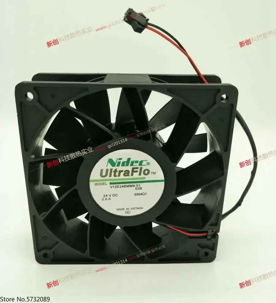 

V12E24BMM9-51 24VDC Genuine Nidec 12CM 0.6a Equipment Cooling Fan