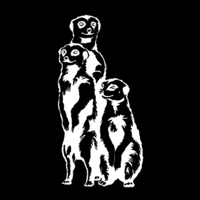 Car Sticker Meerkat Cute Animal Decoration Car Sticker Fashion PVC Car Shape Waterproof Sunscreen Black/white,15cm*8cm