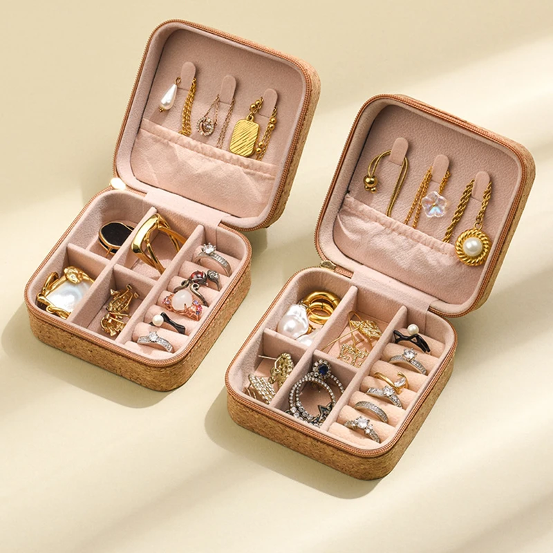 1Pc Jewelry Organizer Display Travel Jewelry Case Boxes Portable Jewelry Box Travel Earring Ring Necklace Storage Box