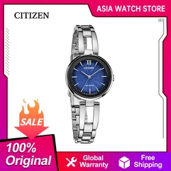 Original CITIZEN Women's Watch Eco-Driver 3Bar Waterproof Fashion Leisure Watches Steel strip EM0807-89L