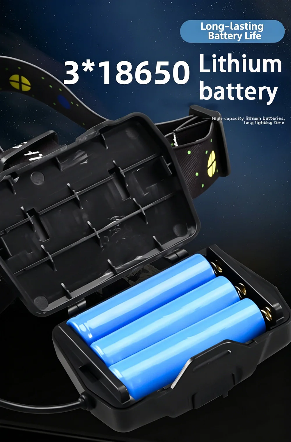 860000000LM Ultra Leistungsstarke LED-Stirnlampe Superhelle Langstrecken-Stirnlampe 4500M Wiederaufladbare Kopflampe Angeln Jagd – Detail 10