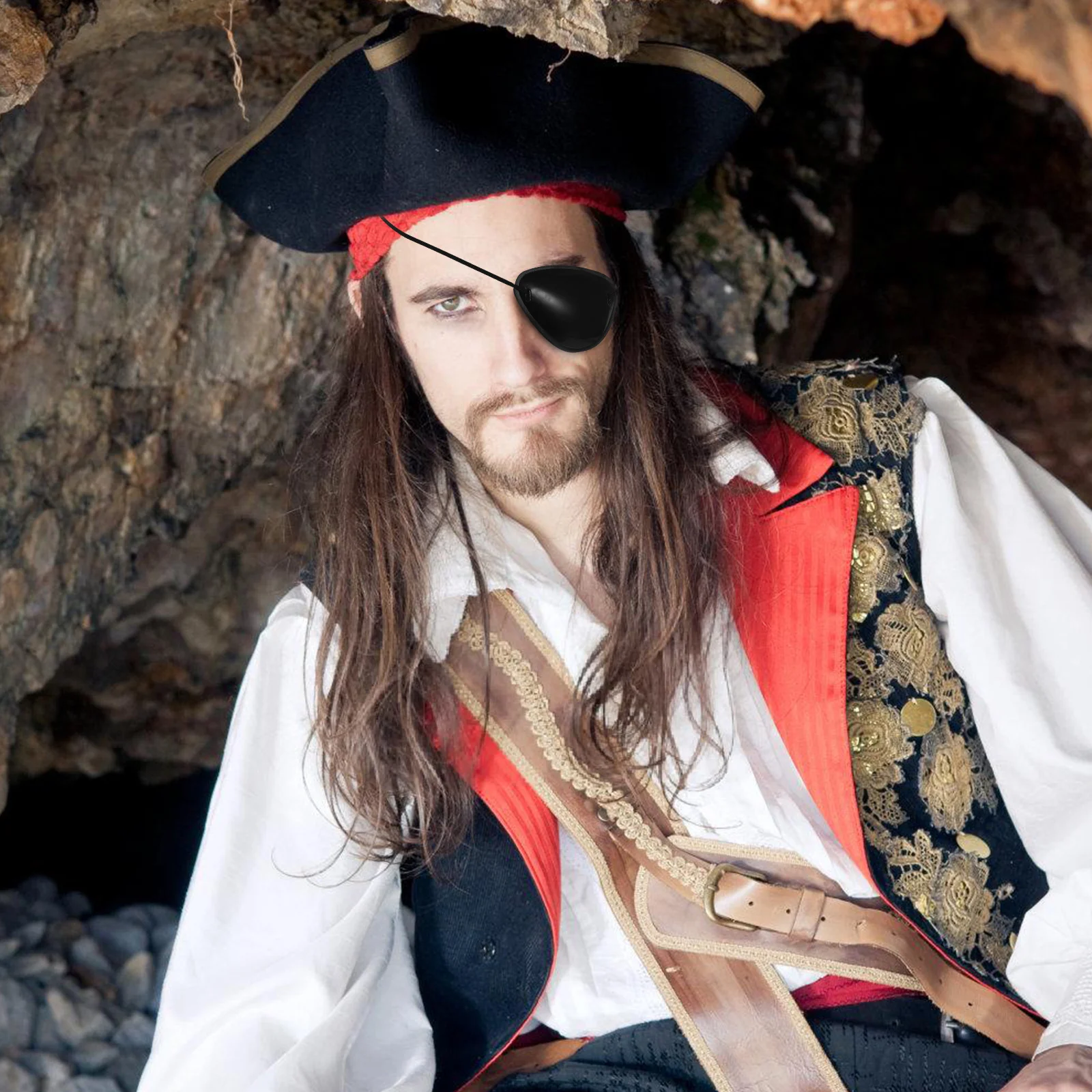 

1pcs Pirate Eye Patch Halloween Cosplay Costume Adjustable Kids Party Favors Eyepatch Carnival Accessories Decorations Reusable
