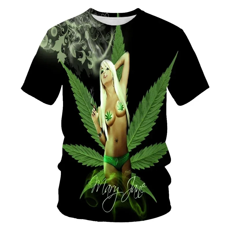 Camiseta con estampado 3D de hierba para hombre, camiseta divertida para hombre y mujer, camiseta de Hip Hop de manga corta a la moda para hombre, camiseta Hipster para pareja