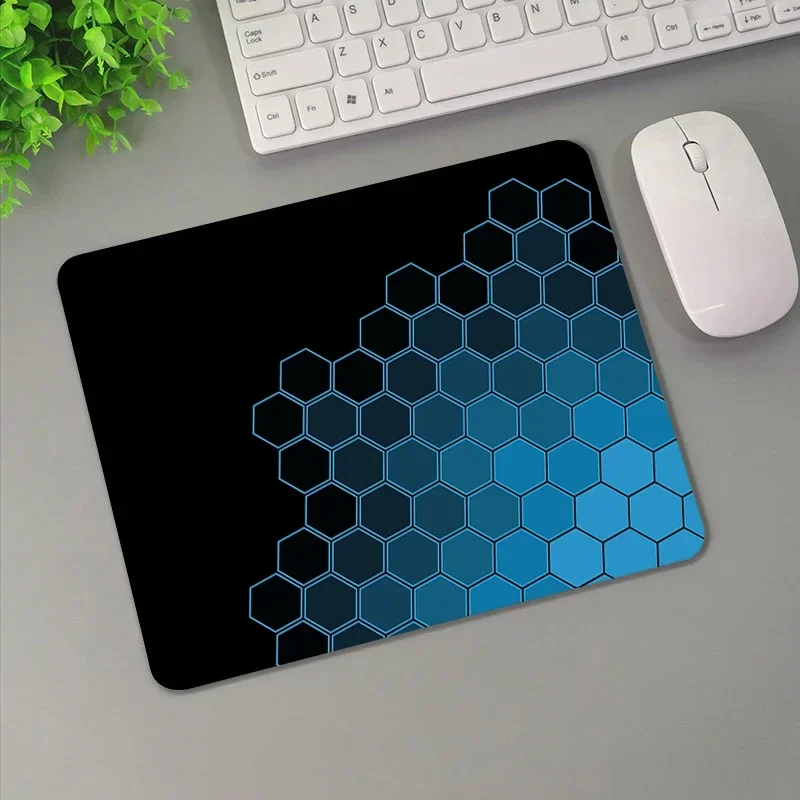 Geometric Hexagonal Mouse Pad Small Computer Office Game Table Mats Rubber Anti Slip HD Gaming Keyboard Mousepads Soft Desk Mat