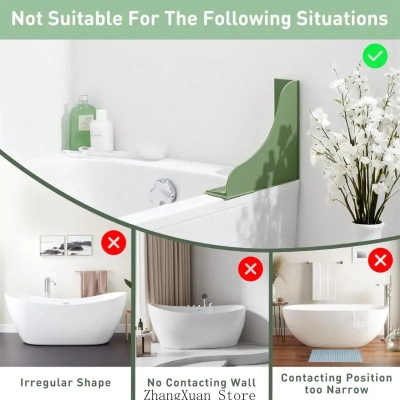 Shower Splash Guard Water Spill Prevent Barrier for Easy To Remove And Reuseable 3XUF