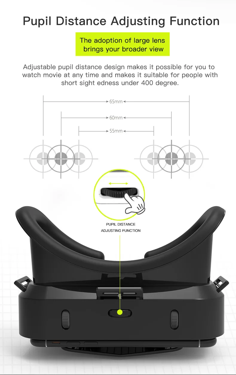 3D-Virtual-Reality-VR-Brille für Telefon, mobile Smartphones, 7-Zoll-Headset, Helm, Spiel mit echter Viar-Brille, Objektive für Mobilgeräte – Detail 10