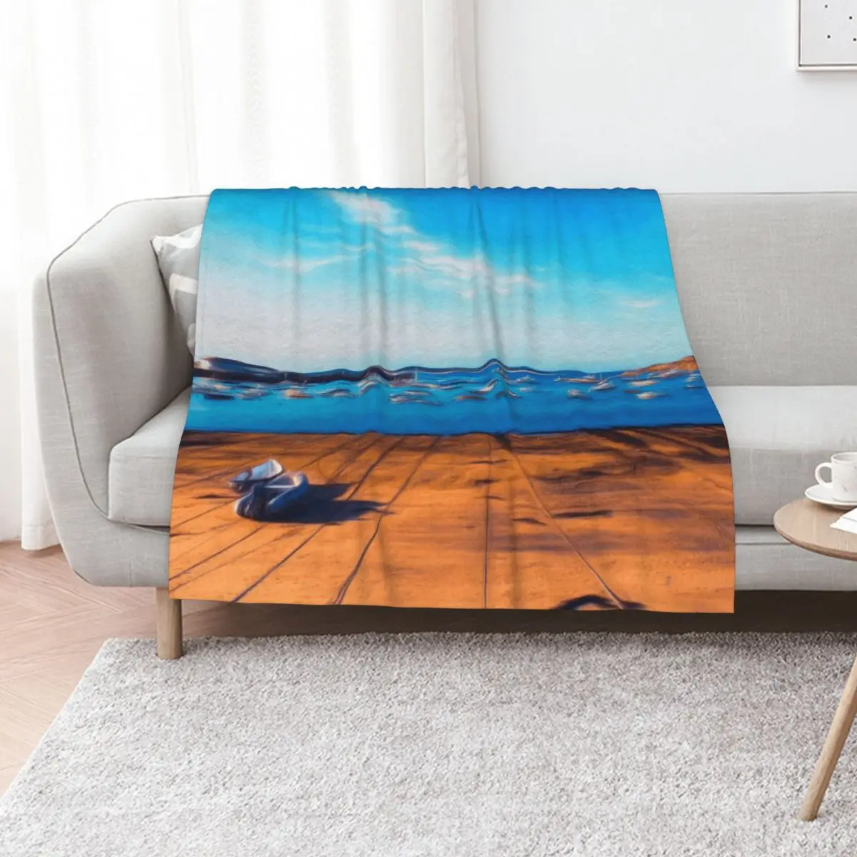 Town Beach water colour Throw Blanket for babies Comforter Soft Big Hair For Baby Blankets For Bed Blankets
