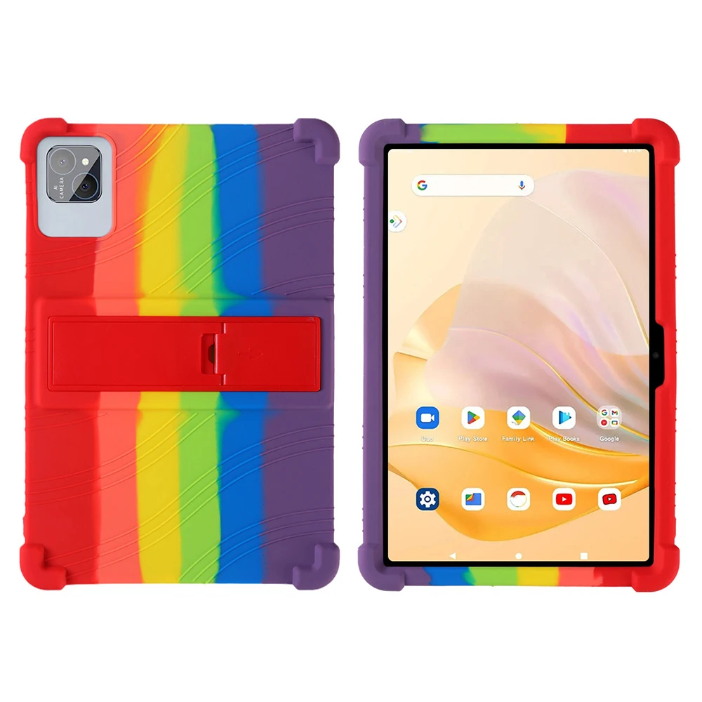 

For PRITOM Tab 12 / Tab 11 Case Adjustable Kickstand Silicone Tablet Protective Cover - Colorful