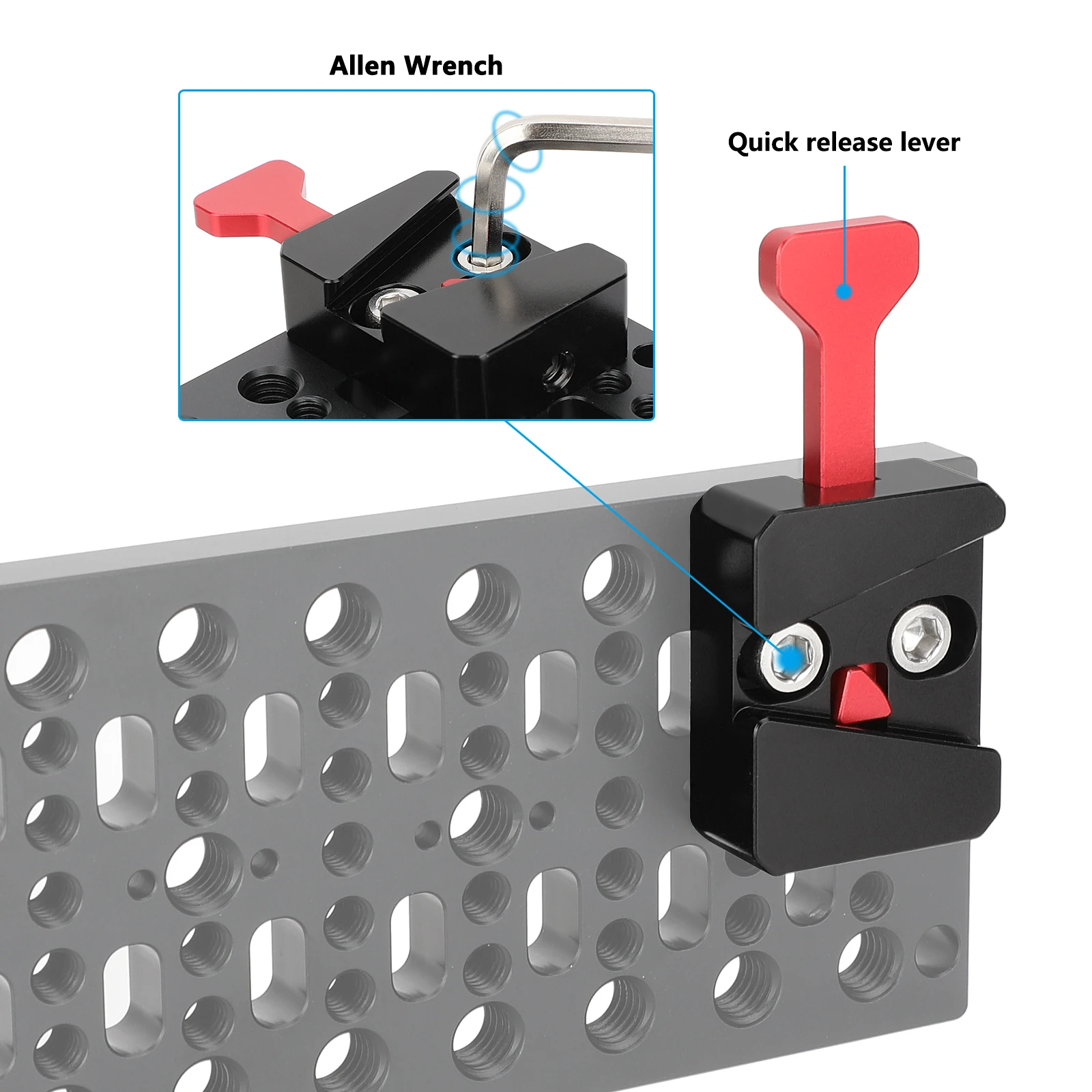 Kit perakitan v-lock CAMVATE dengan stasiun pangkalan dan pemasangan rilis cepat Wedge pada Rig untuk aksesori KIt Rig bahu Monitor