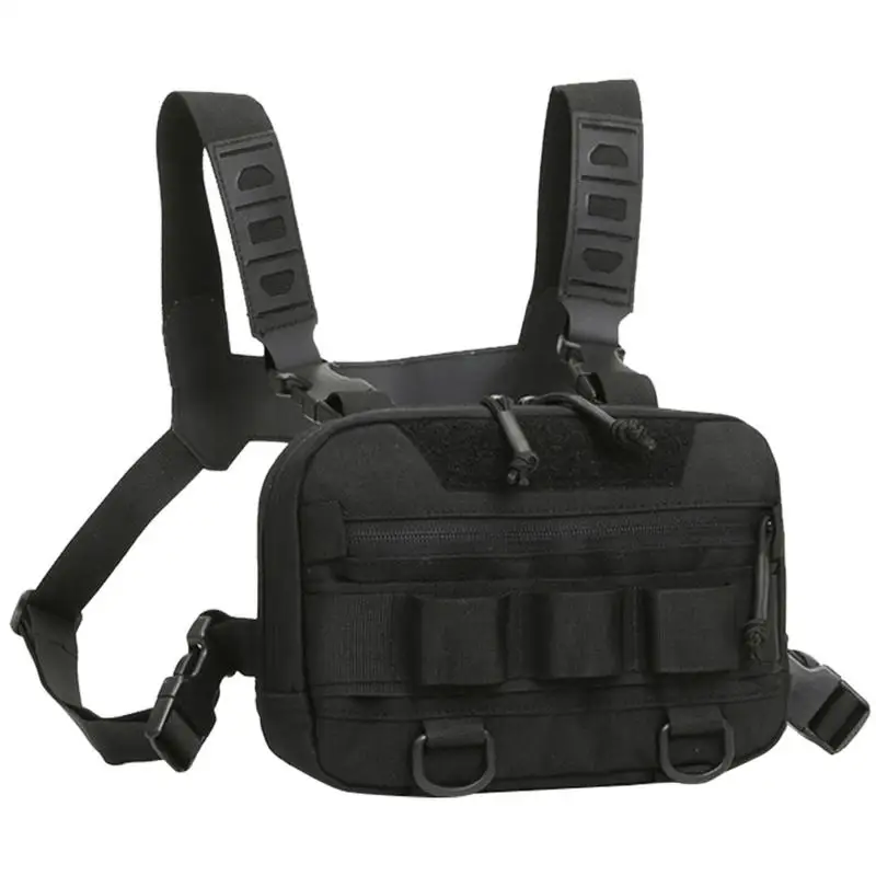 

Mens Chest Bag Oxford Cloth Portable Fishing Chest Bag 20L Large Opening Fanny Pack Multi-Functional Breathable Back Mesh Vest