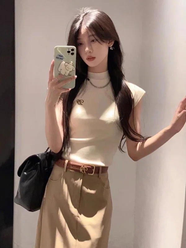 Mature Chic Sle f-Slee T-Shirt und Rock Set Sommer Pure Desire oulderlanges zweiteiliges Set für Frauen Faionable