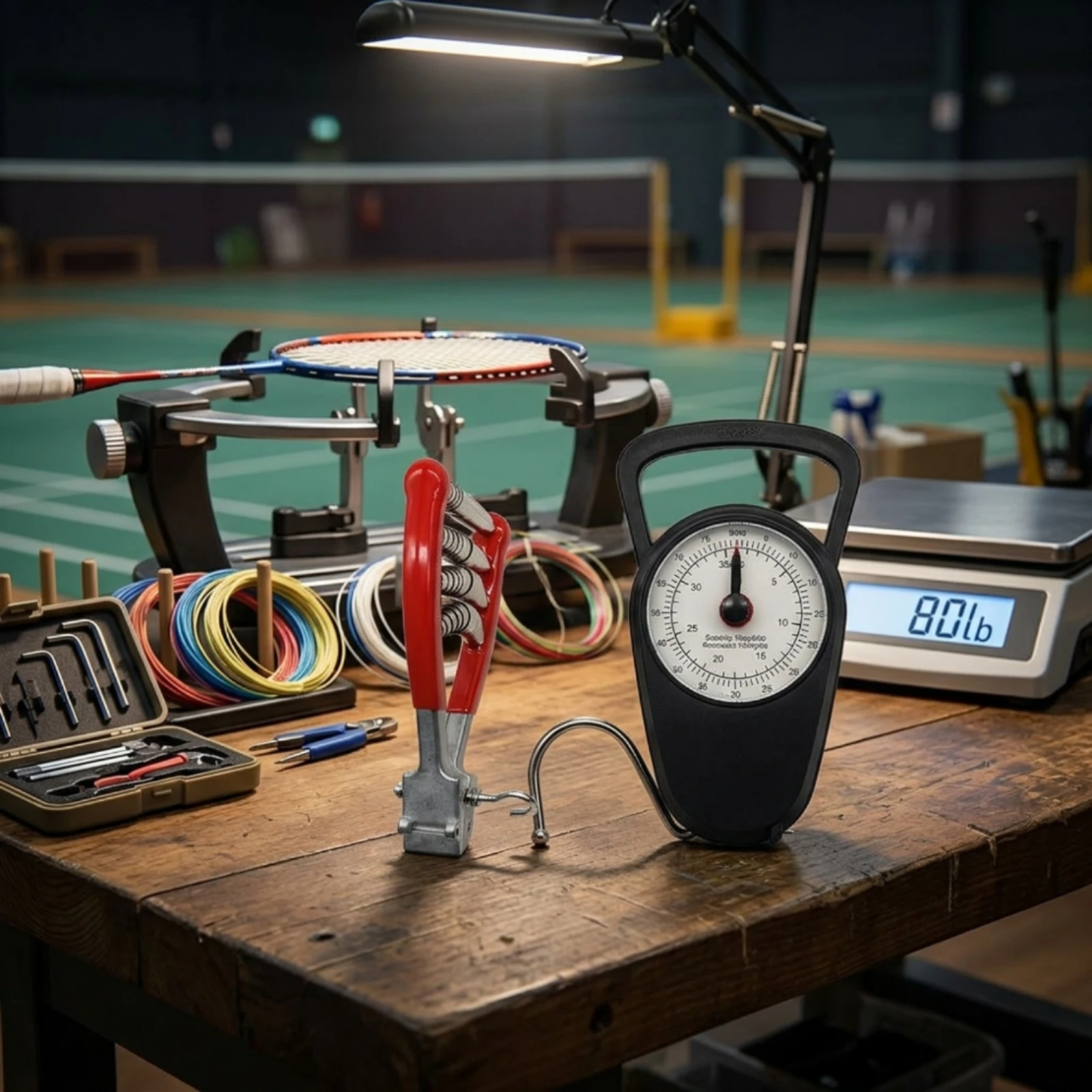 Racket Starting Clamp Compact Badminton Stringing Clamp Stringing Tool with Spring Sturdy Pliers Strong for Stringers, Workshop