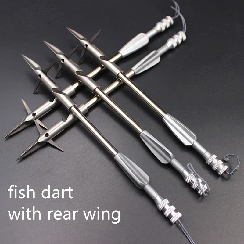 

2pcs New High Quality Stainless Steel Darts with Tail Wing Outdoor Fishing Reel Accessories Slingshot Archery Fishing Tools