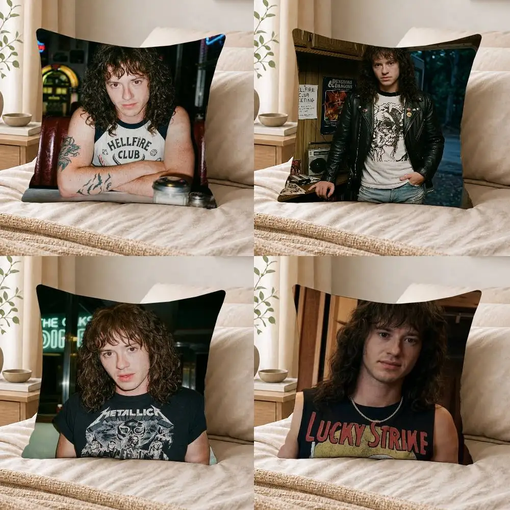 Eddie Munson Double-sided Printed Square Decorative Cushion Cover for Sofa Living Room Home Decor
