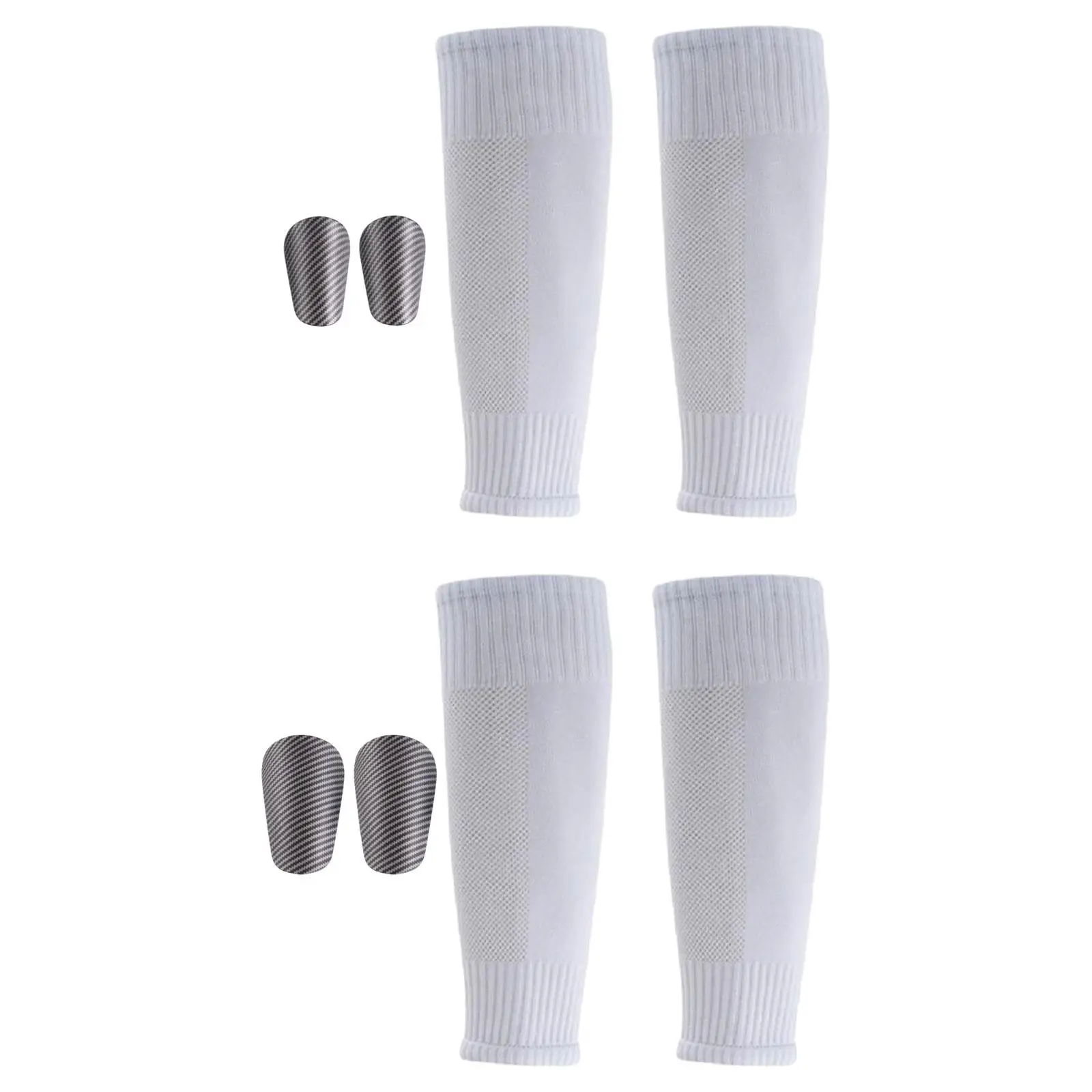 2 Pieces Football Equipment Mini Football Shin Guards with Socks Lightweight and