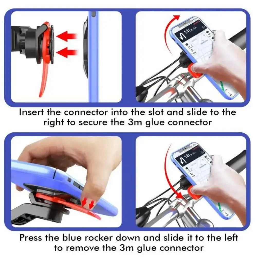 Motorcycle Bike Phone Holder Shock Absorber Phone Bracket Self Lock Mobile Stand Anti-shake Mountain Bicycle Handlebar Stem Hold