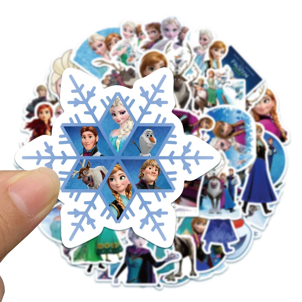 50PCS Disney Frozen Anna Elsa Movie Stickers Anime Decal Skateboard Laptop Motorcycle Cute Kawaii Cartoon Sticker Pack Kids Toy