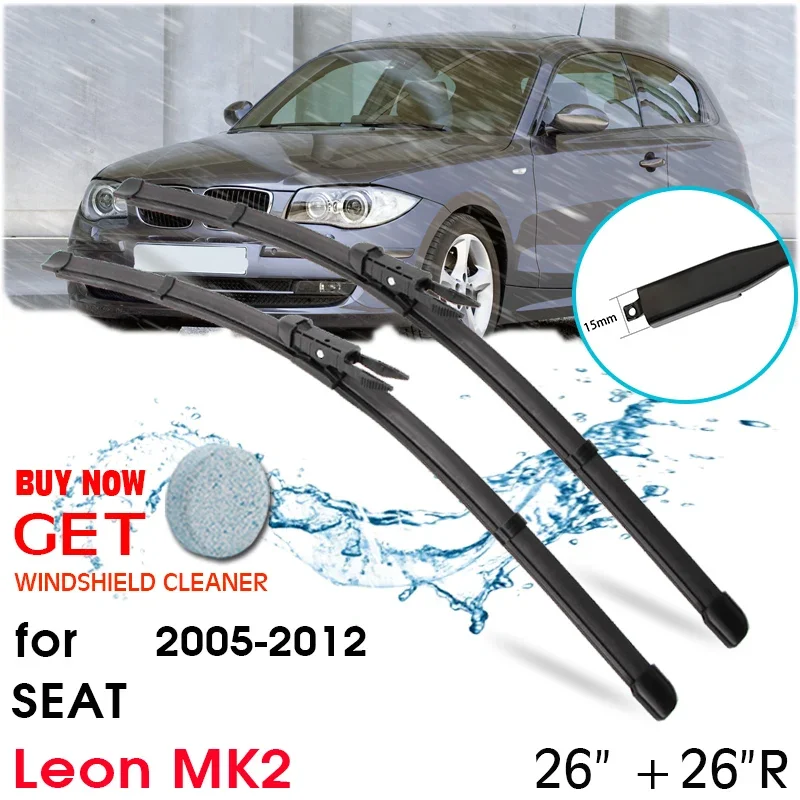 Car Wiper Blade Front Window Windshield Rubber Silicon Wipers For Seat Leon MK2 2005-2012 LHD/RHD 26